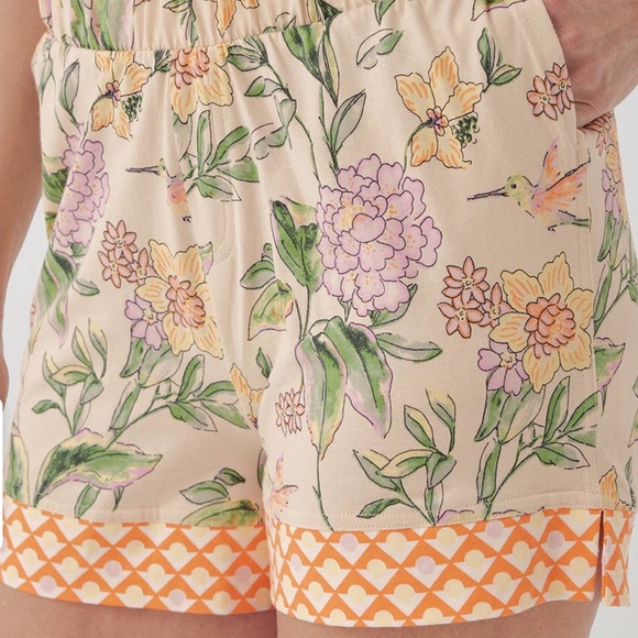 Pact Staycation Hummingbird Floral Organic Cotton Sleep Shorts Women’s Size XS - Picture 3 of 3